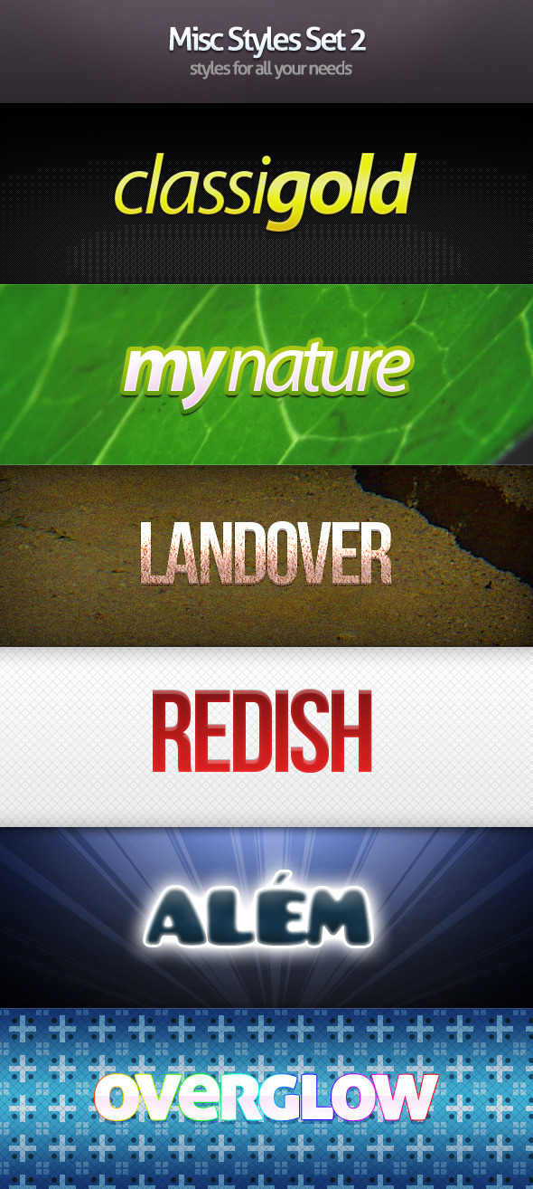 Misc Styles Set 2 - Text Effects Styles