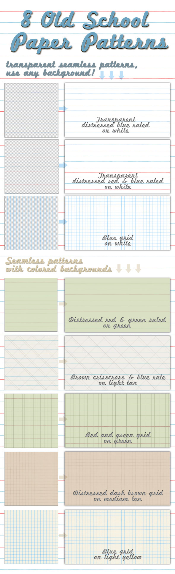 Old School Paper Patterns - Photoshop Add-ons