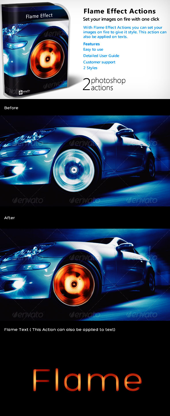 Flame Effect Actions - Photo Effects Actions