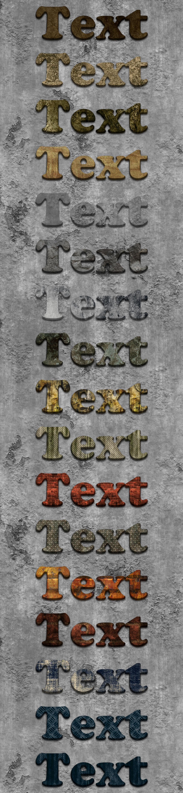 3D Grungy Styles - Text Effects Styles