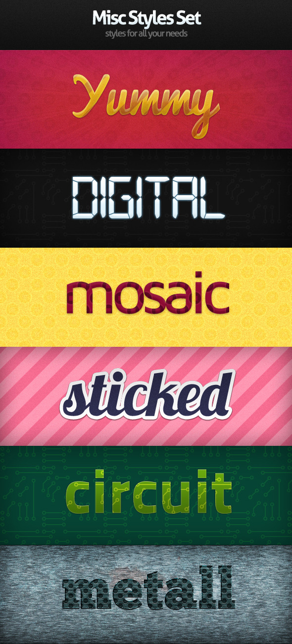 Misc Styles Set - Text Effects Styles