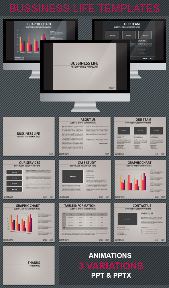 BUSSINESS LIFE POWERPOINT TEMPLATE - PowerPoint Templates Presentation Templates