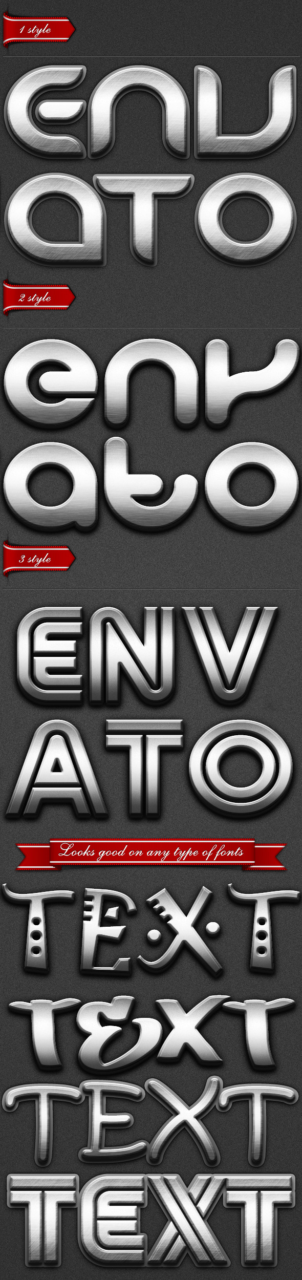 Metallic Text Styles - Text Effects Styles