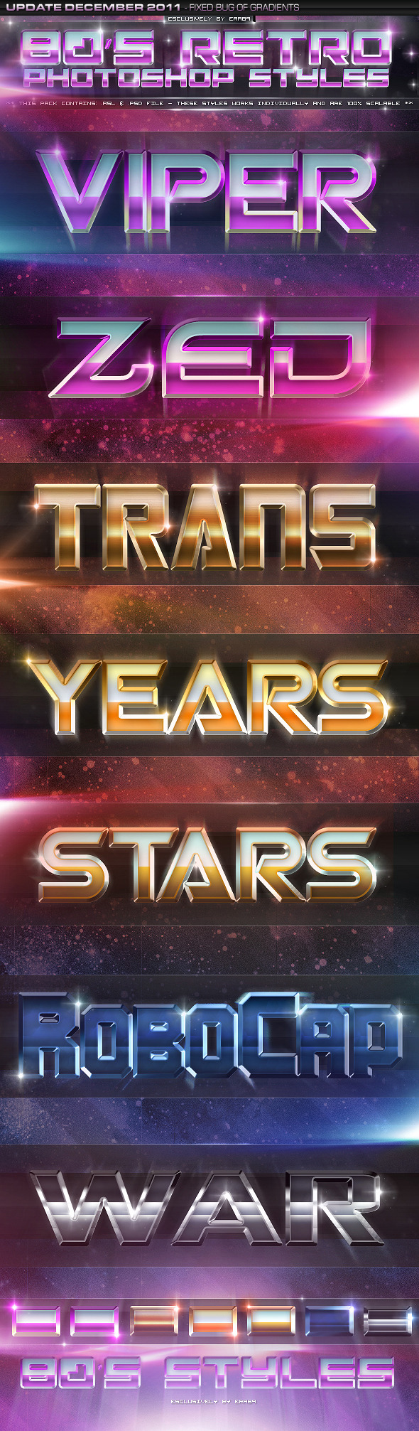 80's Retro Photoshop Styles - Text Effects Styles
