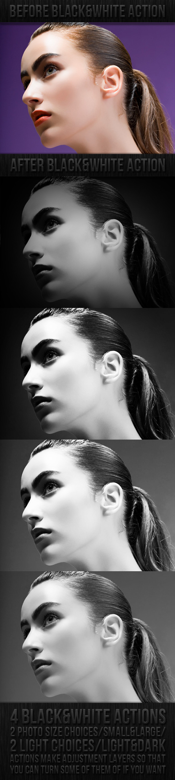 Black & White Action - Photo Effects Actions