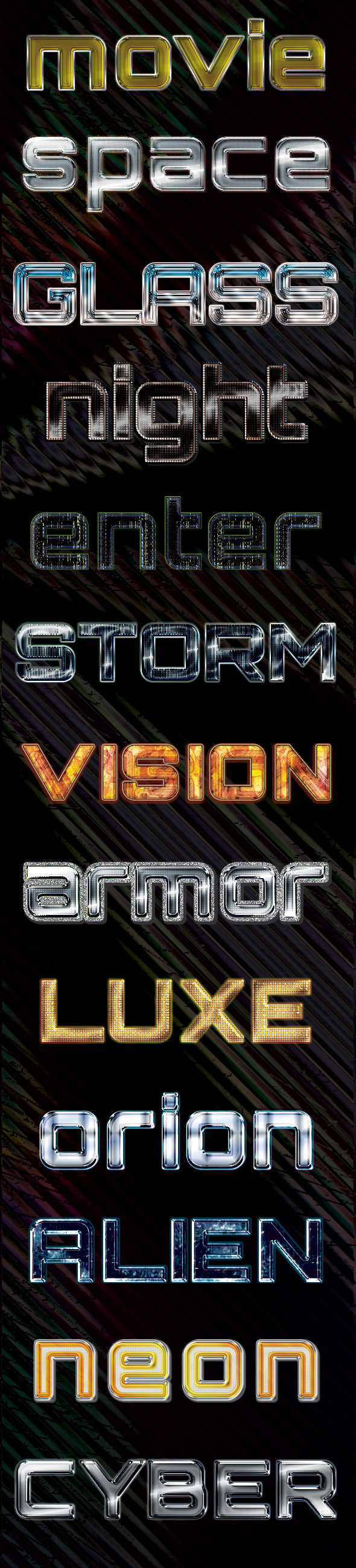 CyberMix - Photoshop Graphic Styles - Text Effects Styles