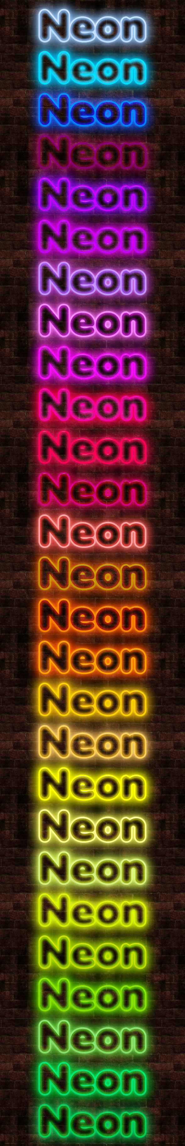 27 Neon Styles - Text Effects Styles