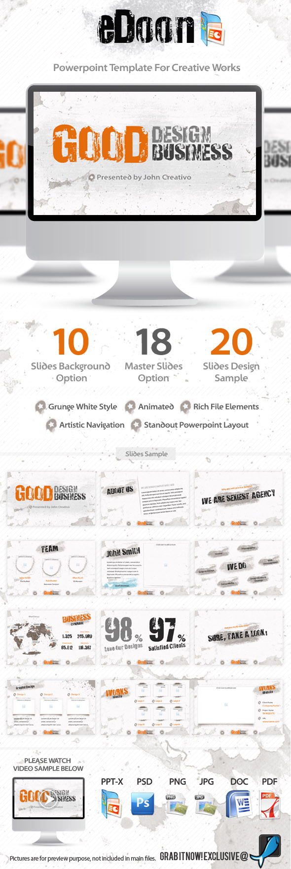 eDoon - Powerpoint Template For Creative Works - PowerPoint Templates Presentation Templates