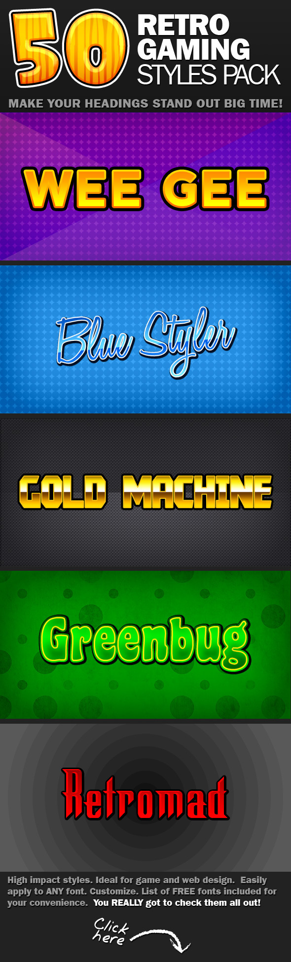 50 Retro Gaming Text Styles - Text Effects Styles