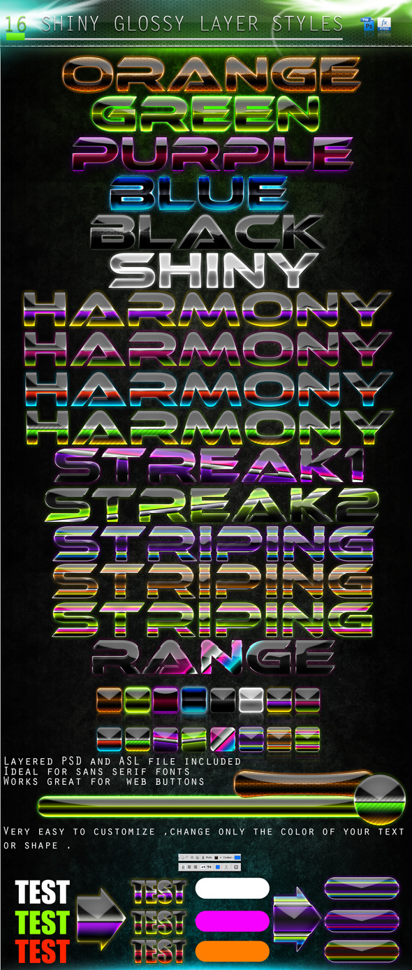 Shiny Layer Styles - Text Effects Styles