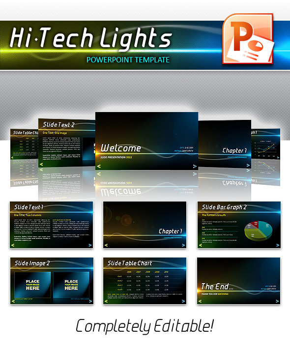 Hi-Tech Lights Powerpoint
