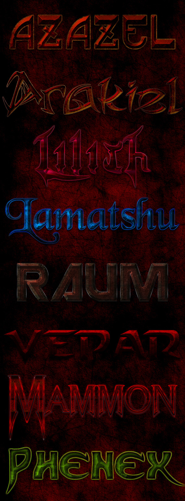Demonic Photoshop Styles - Text Effects Styles