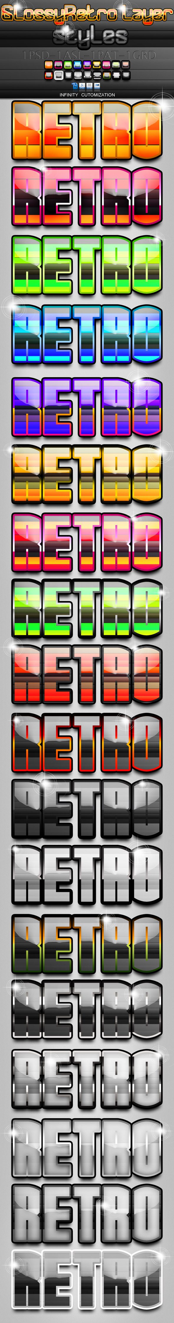 Glossy Retro Layer Styles - Text Effects Styles