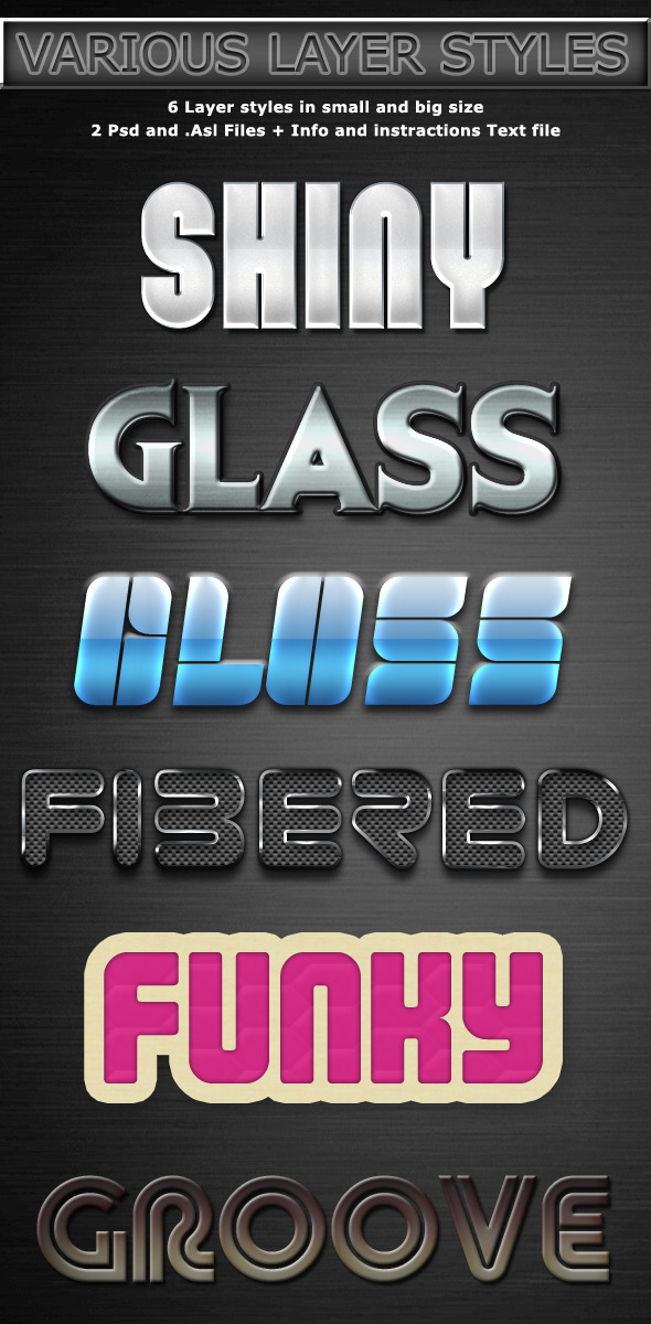Various Layer Styles - Text Effects Styles