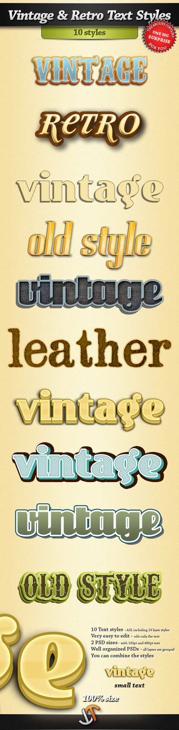 Vintage and Retro Text Styles - Text Effects Styles