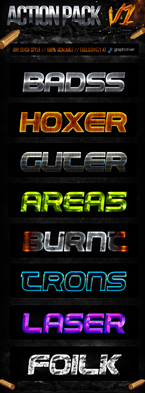 Action Style Pack V1 - Text Effects Styles