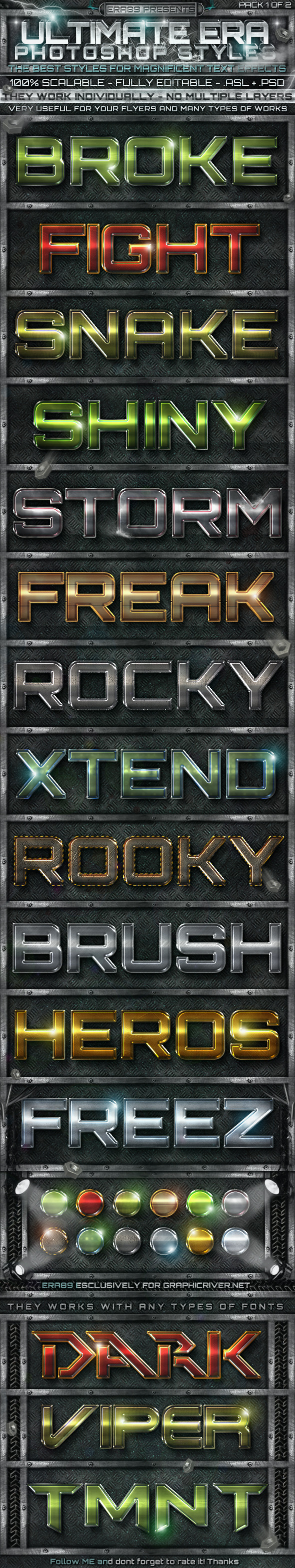 Ultimate Photoshop Styles 1 of 2 - Text Effects Styles