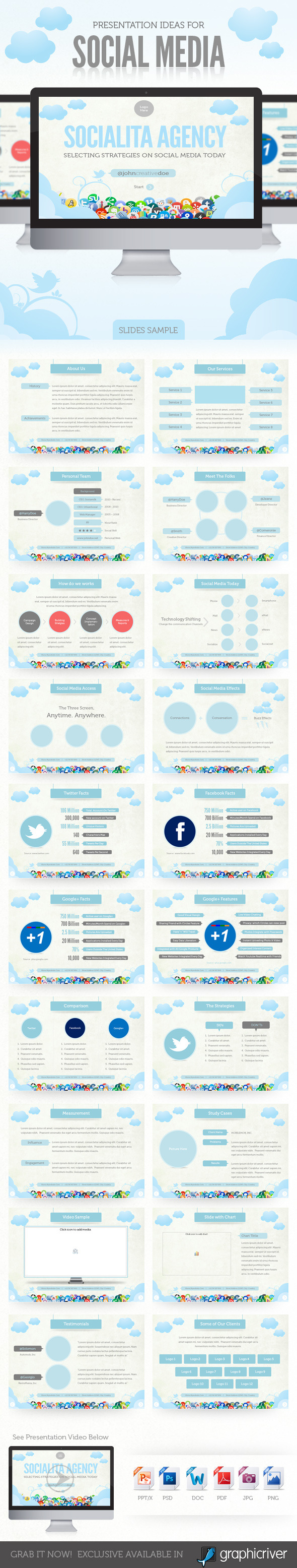 Social Media Presentation Template - PowerPoint Templates Presentation Templates