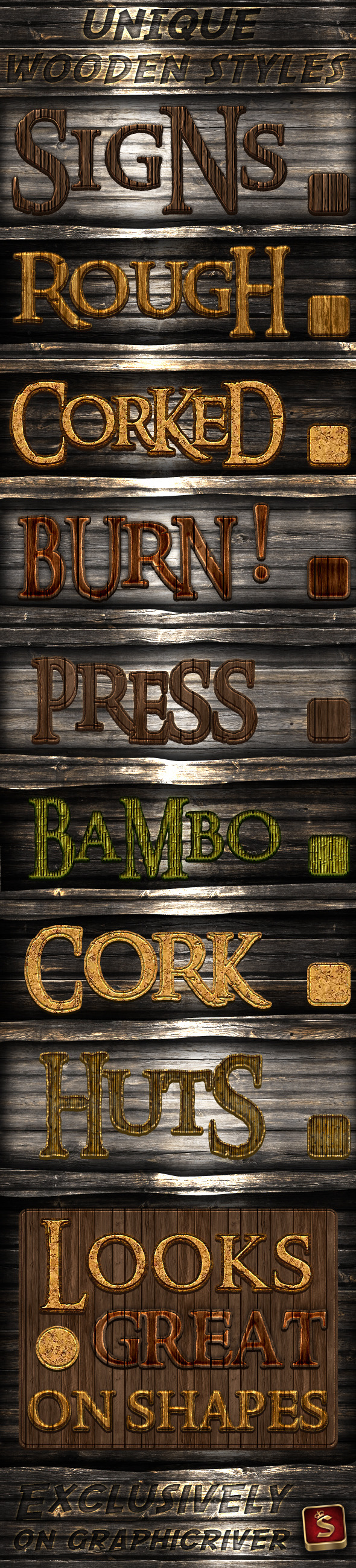 Wood Photoshop Styles - Text Effects Styles