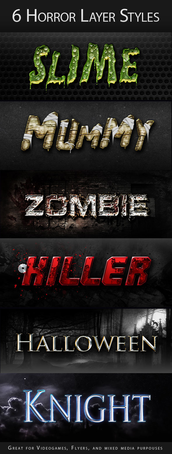 Horror Halloween Creepy Layer Styles Text Effects - Text Effects Styles