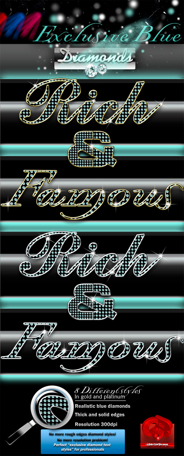 Exclusive Blue Diamonds Text Styles - Text Effects Styles
