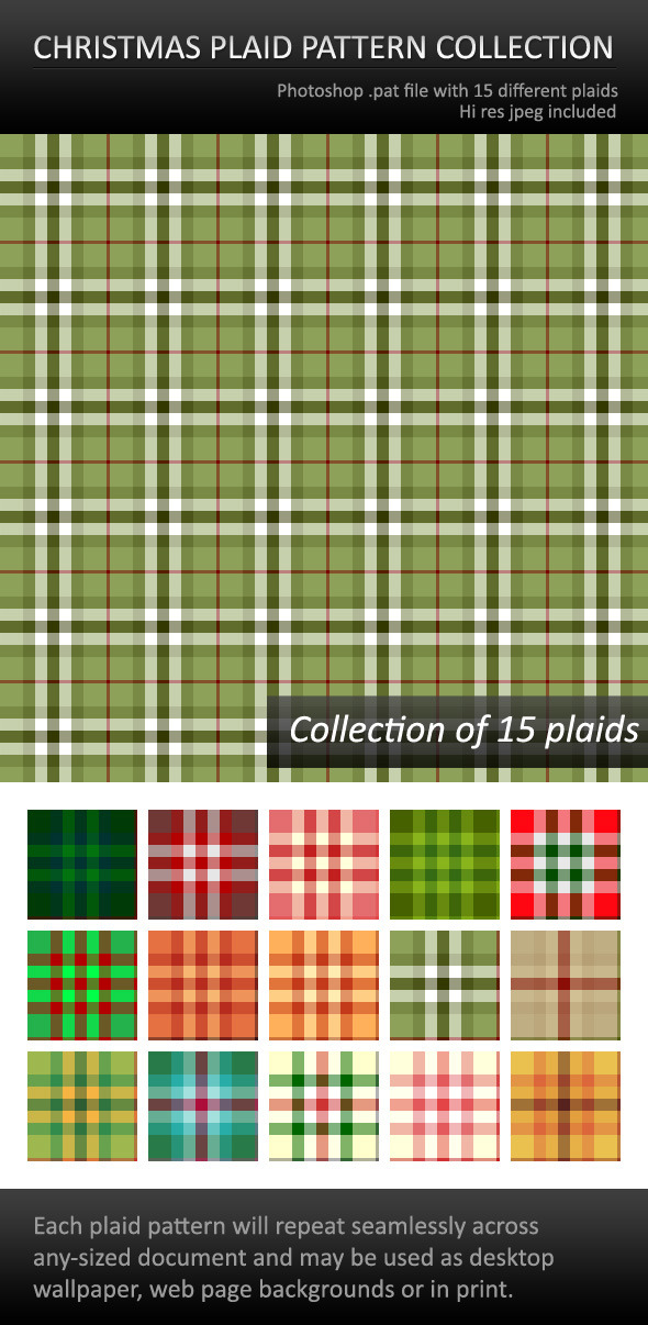 Christmas Plaid Patterns For Photoshop - Text Effects Styles