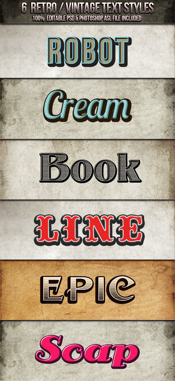 Vintage - Retro Text Styles - Text Effects Styles