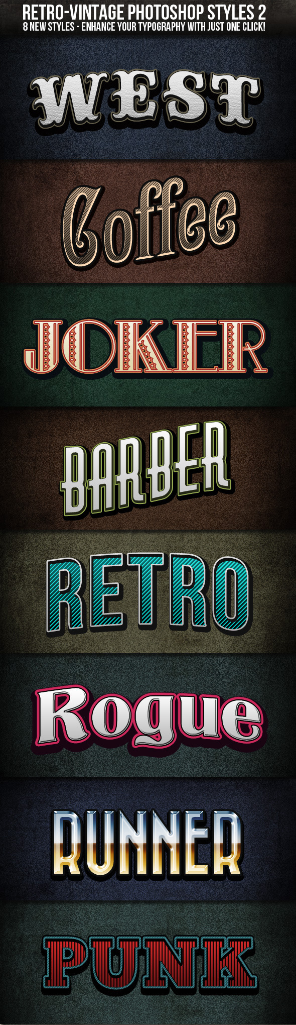 Retro-Vintage Styles 2 - Photoshop Add-ons