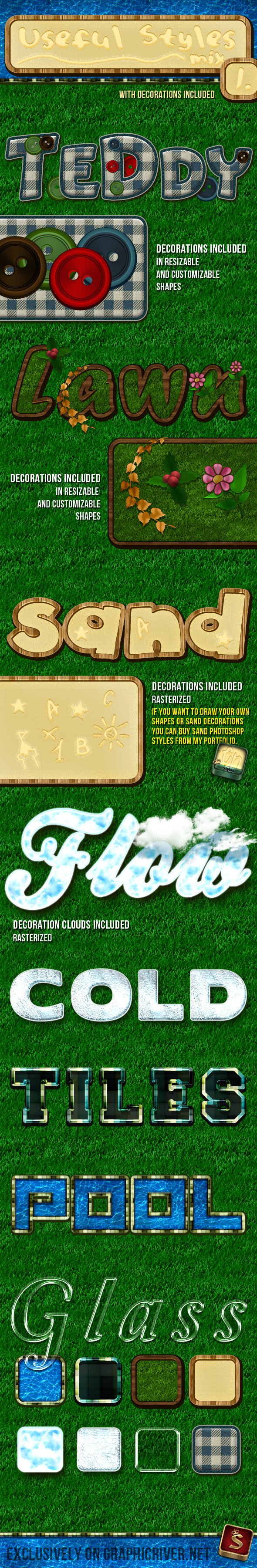 Useful Photoshop Styles Mix - Text Effects Styles