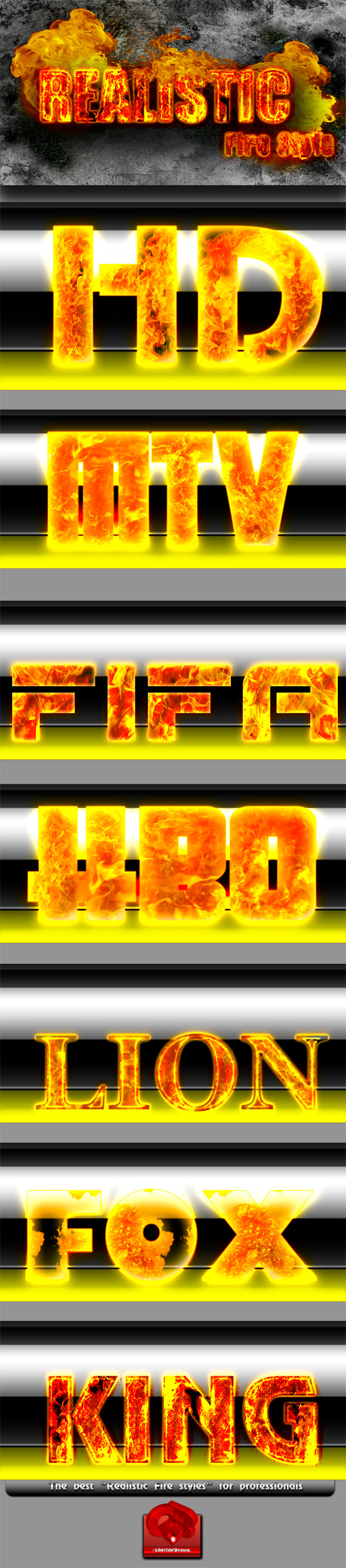 Realistic Fire Text Styles - Photoshop Add-ons