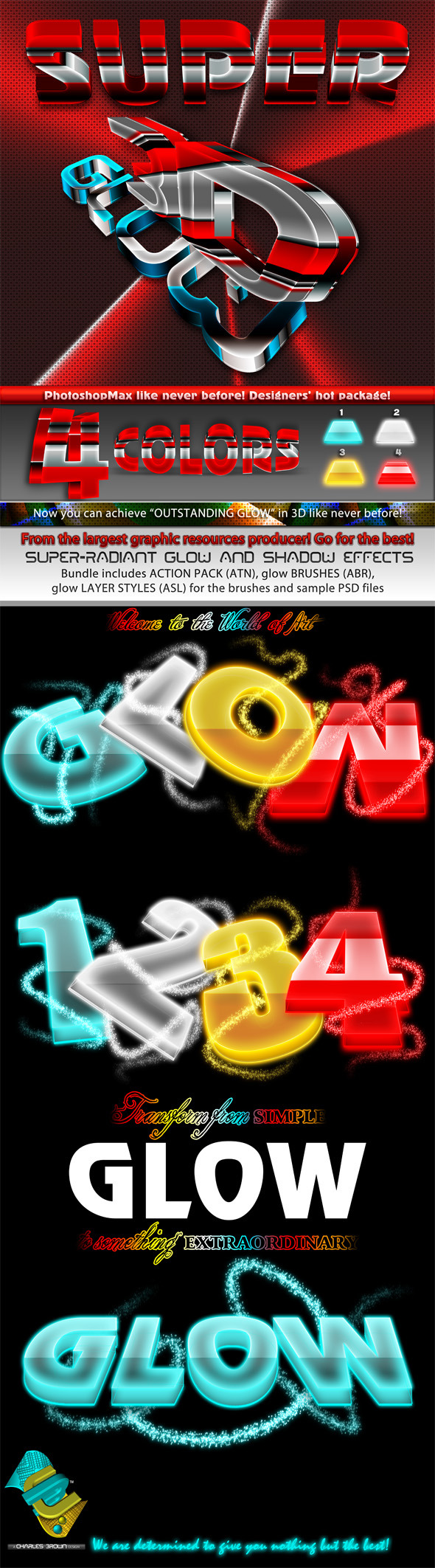 Super 3D Glow - Photoshop Add-ons