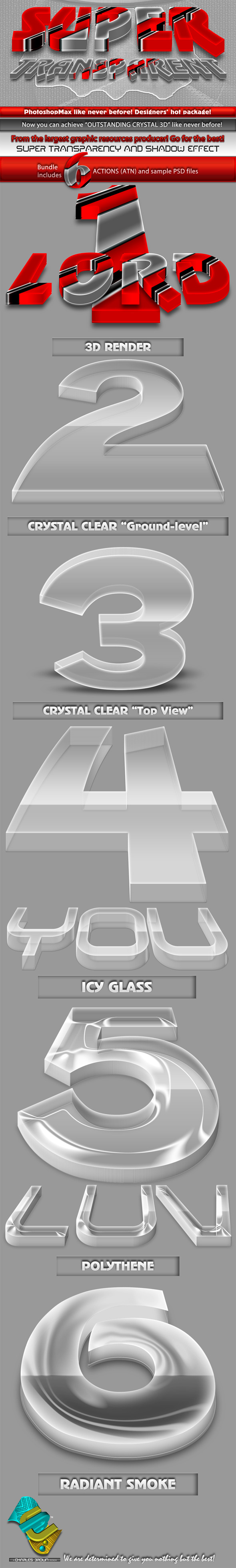Super 3D Transparent - Text Effects Actions