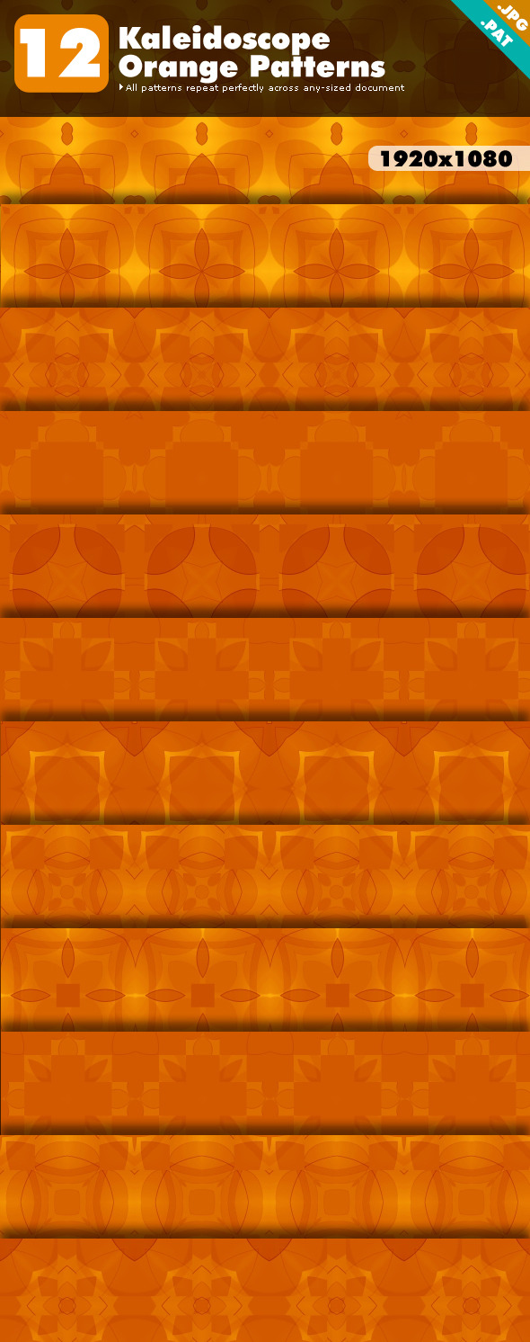 Kaleidoscope Orange Patterns - Abstract Textures / Fills / Patterns
