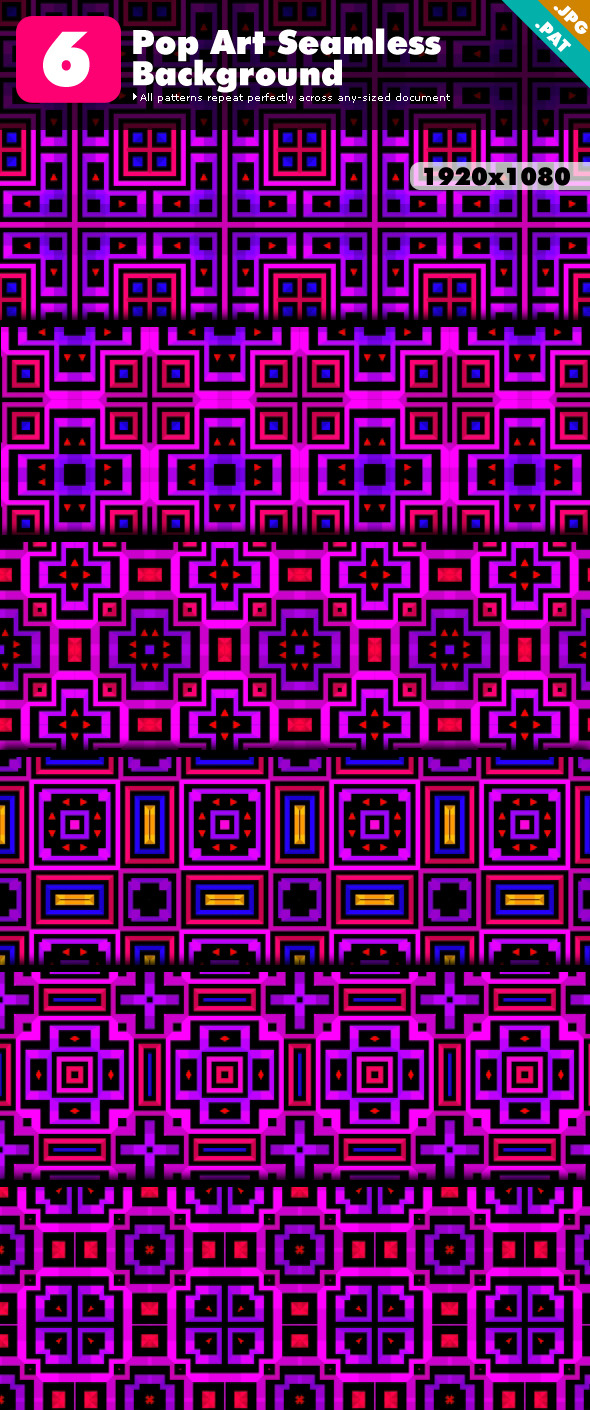 Pop Art Patterns - Techno / Futuristic Textures / Fills / Patterns