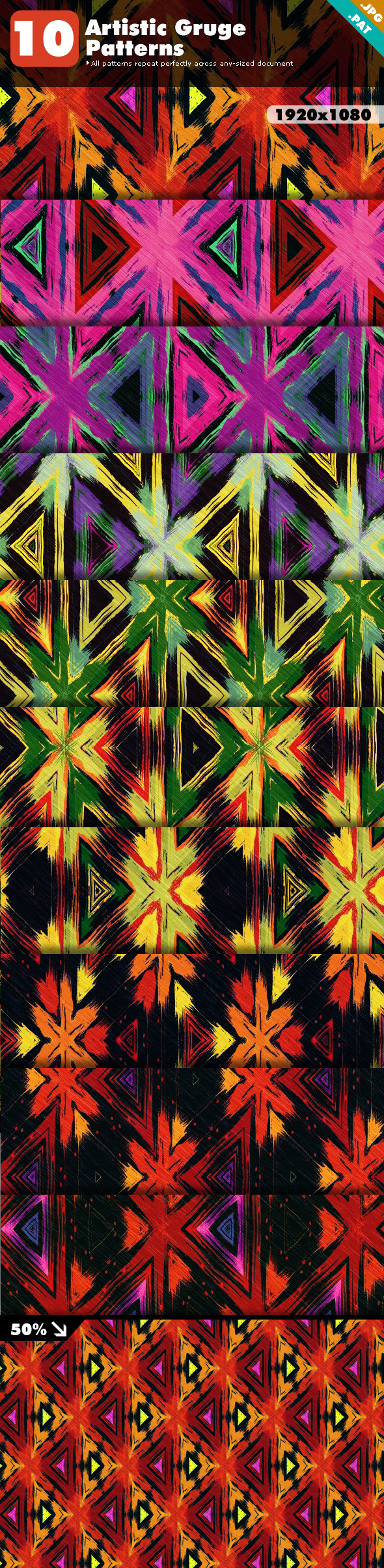 Artistic Grunge Patterns - Artistic Textures / Fills / Patterns
