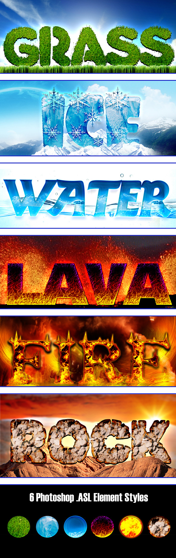 Photoshop ASL Element Styles - Text Effects Styles
