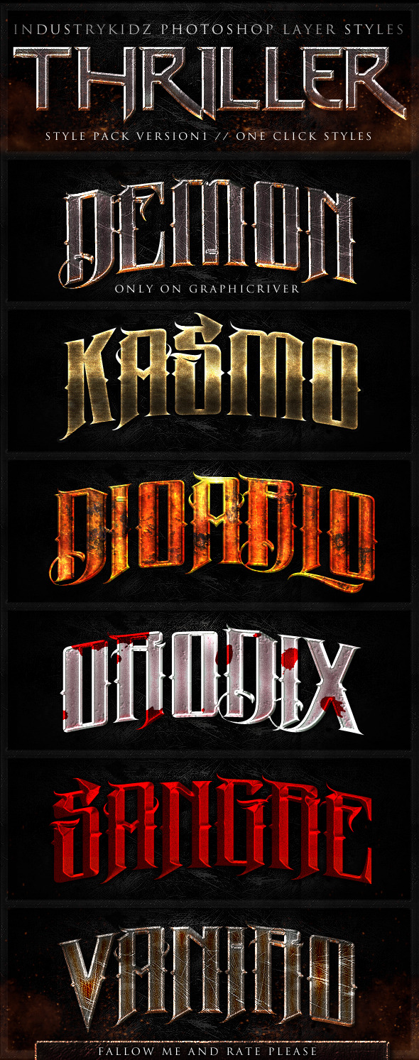 Thriller Photoshop Layer Styles - Text Effects Styles