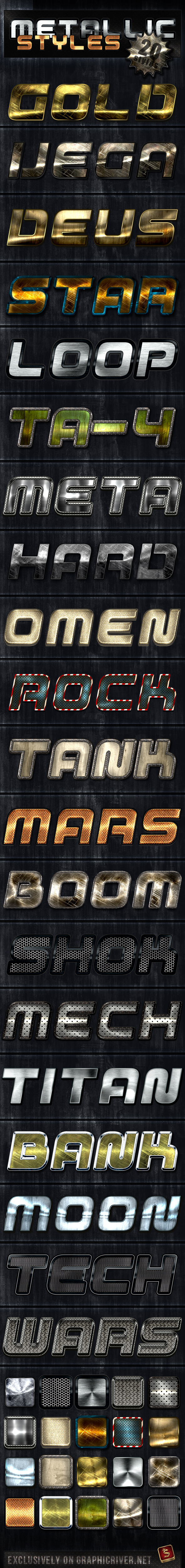 Unique Metallic Styles - Text Effects Styles