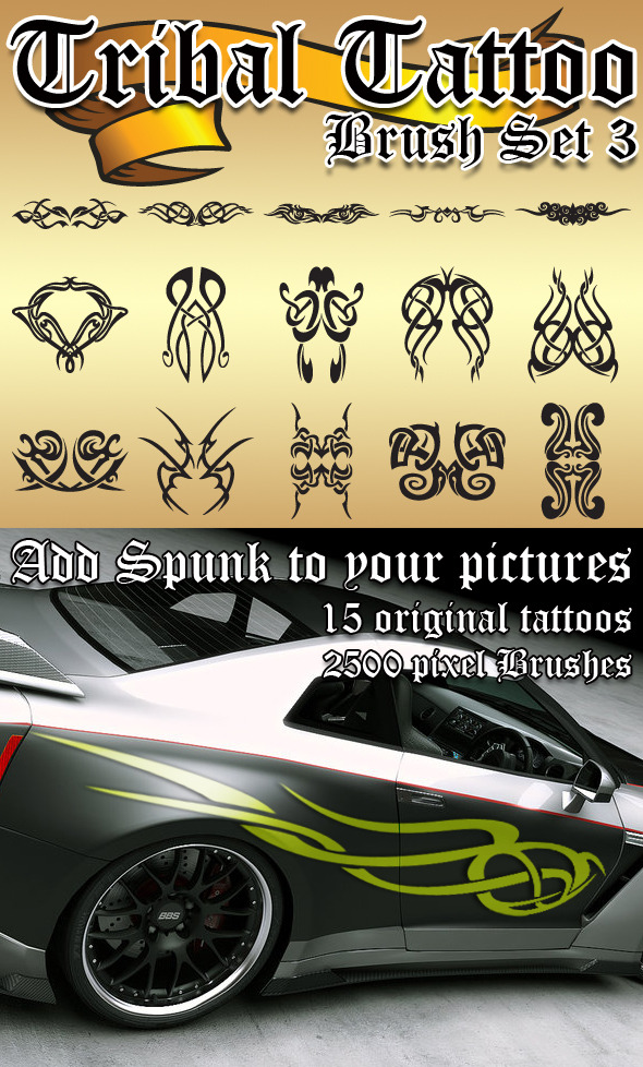 Tribal Tattoo Brush Set 3 - Grunge Brushes
