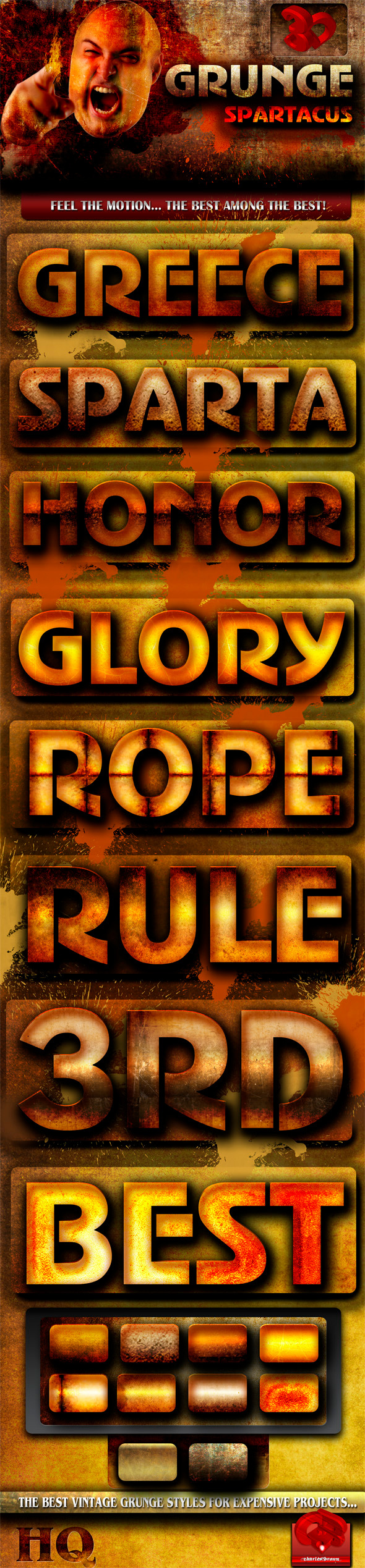 Grunge Spartacus Text Styles - Text Effects Styles