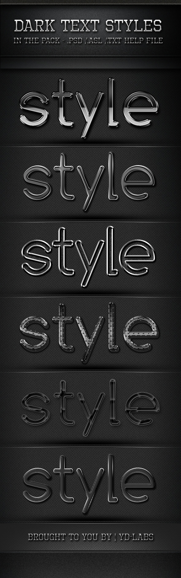 Dark Text Styles - Photoshop Add-ons