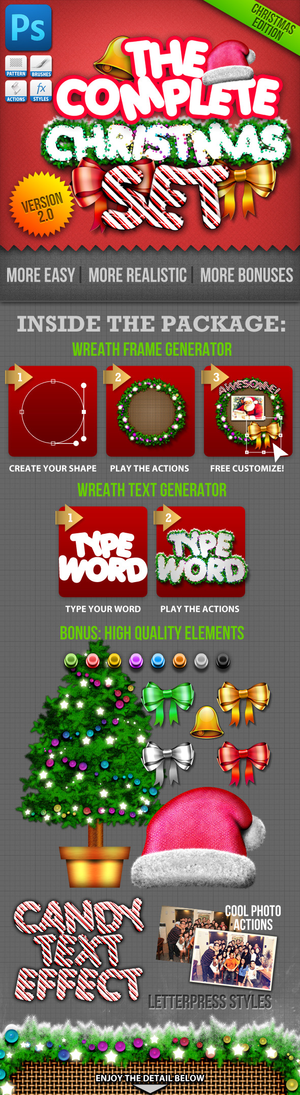 Christmas Generator Set: Actions and Text Styles