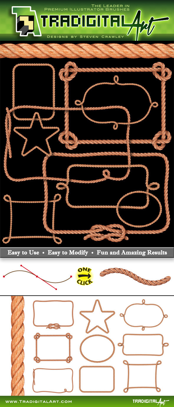 Rope Pattern Brush and Ready-Made Rope Elements - Miscellaneous Brushes