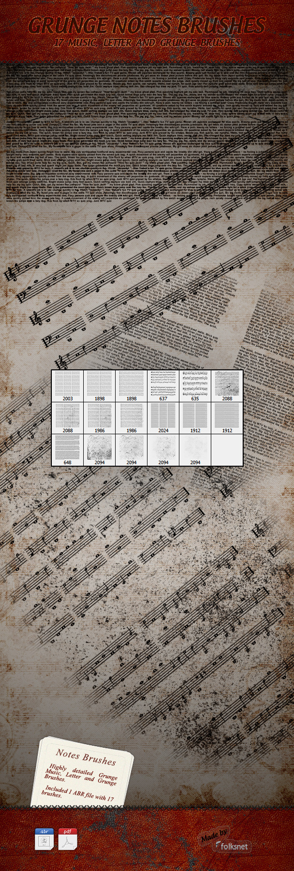 Grunge Notes Brushes - Brushes Photoshop