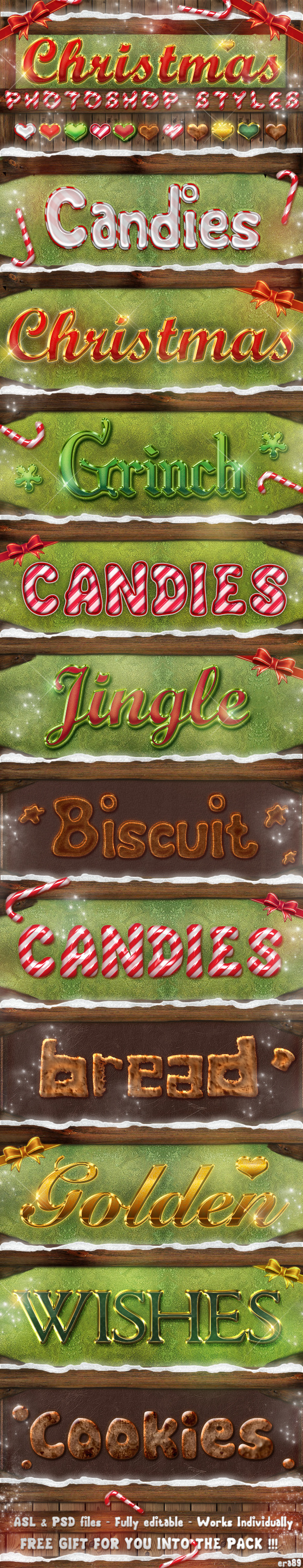 Christmas Photoshop Styles - Text Effects - Text Effects Styles