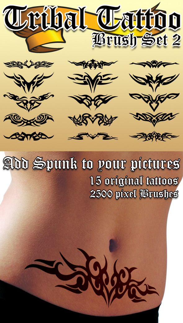 Tribal Tattoo Brush Set 2 - Flourishes Brushes