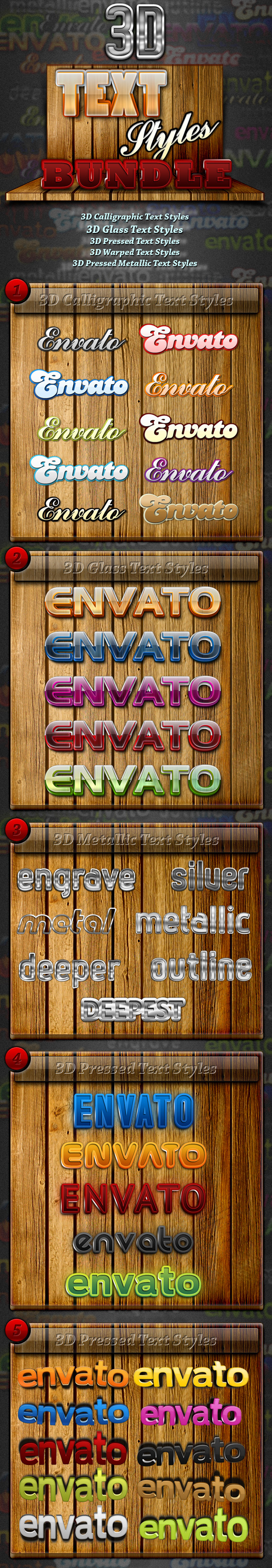 Premium 3D Text Styles Bundle - Text Effects Styles
