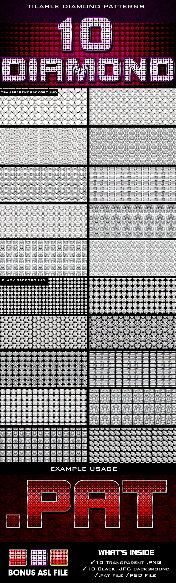 Diamond Patterns - Textures / Fills / Patterns Photoshop