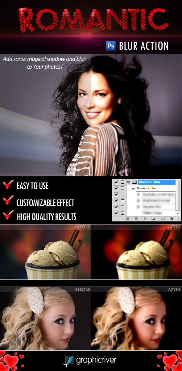 Romantic Blur Action - Photo Effects Actions