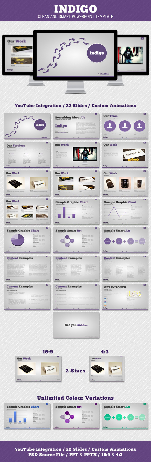 Indigo - Clean and Smart Powerpoint Template - PowerPoint Templates Presentation Templates